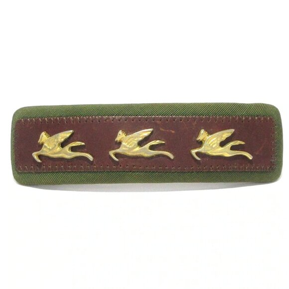 Auth ETRO - Dark Green Brown Gold Chemical Fiber Leather Hardware - Picture 1 of 6